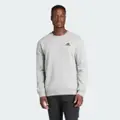 adidas FEELCOZY ESSENTIALS FLEECE SWEATSHIRT Grey / Black 2XL - Men Lifestyle Shirts,Sweatshirts