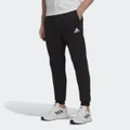 adidas Essentials Fleece Regular TapeRed Pants Black / White L - Men Lifestyle Pants