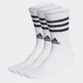 adidas 3-Stripes Cushioned Crew Socks 3 Pairs White / Black L - Unisex Lifestyle Socks & Leg Warmers