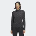 adidas Ultimate365 Tour Monogram Mock Neck Tee Black XL - Women Golf Shirts