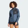 adidas Terrex Trail Running Wind Jacket Wonder Steel / Black L - Women Outdoor Jackets