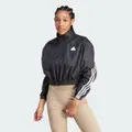 adidas Future Icons 3-Stripes Woven 1/4 Zip Jacket Black L - Women Lifestyle Jackets