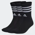 adidas 3-Stripes Cushioned Crew Socks 3 Pairs Black / White M - Unisex Lifestyle Socks & Leg Warmers