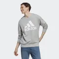 adidas Essentials French Terry Big Logo Sweatshirt Grey S - Men Lifestyle Sweatshirts