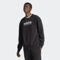 adidas All SZN Fleece Graphic Sweatshirt Black 2XL - Men Lifestyle Sweatshirts