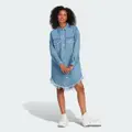 adidas adidas Originals x KSENIASCHNAIDER Fringed Shirt Dress Denim Blue L - Women Lifestyle Shirts