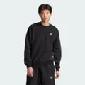 adidas Essentials+ Trefoil Reverse Material Crew Sweatshirt Black / White 2XL - Men Lifestyle Sweatshirts