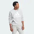 adidas Essentials Fleece Big Logo Sweatshirt Grey L - Men Lifestyle Sweatshirts