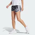 adidas Marathon 20 Allover Print Shorts White / Black / Grey Six L 3" - Women Running Shorts