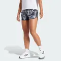 adidas Marathon 20 Allover Print Shorts White / Black / Grey Six XL 3" - Women Running Shorts