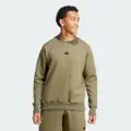 adidas Z.N.E. Premium Sweatshirt Olive Strata 2XL - Men Lifestyle Sweatshirts