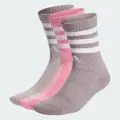 adidas 3-Stripes Stonewash Crew Socks 3 Pairs Pulse Magenta / Preloved Fig / Grey L - Unisex Lifestyle Socks & Leg Warmers