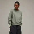adidas Y-3 Organic Cotton Terry Boxy Crew Sweater Stone Green L - Women Lifestyle Sweatshirts