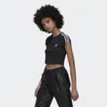 adidas Adicolor Classics Crop 3-Stripes Tee Black 12 - Women Lifestyle Shirts