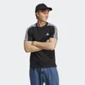 adidas Essentials Single Jersey 3-Stripes Tee Black / White 2XL - Men Lifestyle Shirts