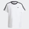 adidas Essentials 3-Stripes Tee White / Black 2XL - Women Lifestyle Shirts