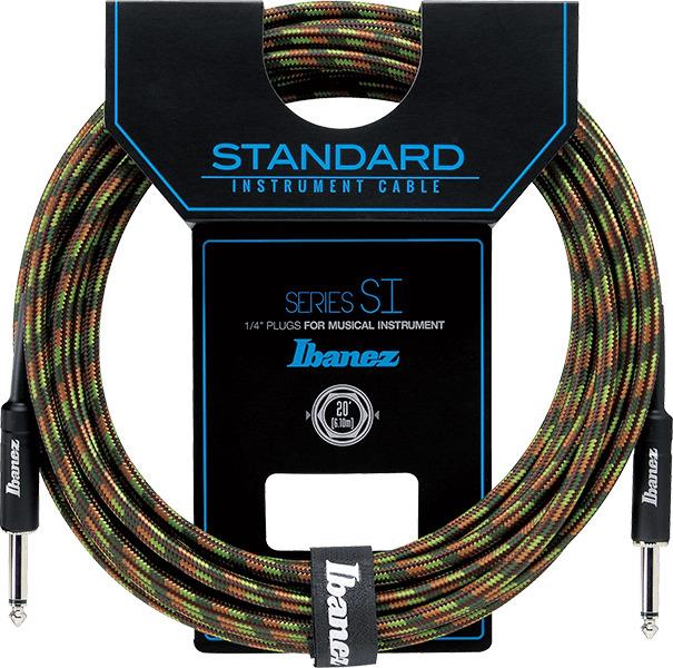 Ibanez Si20 Cgr Woven Guitar Cable W/ 2 Straight Plugs - 20ft (camo