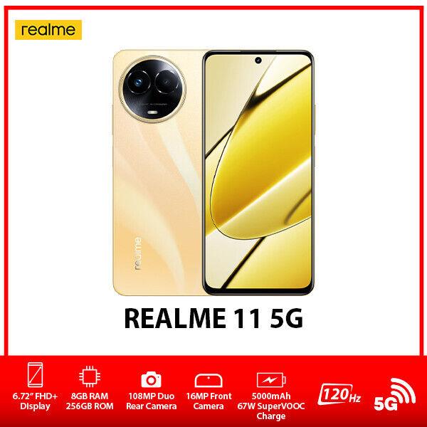 (global) Realme 11 5g Android Mobile Phone (gold, 8gb+256gb, Dual Sim, Au New)