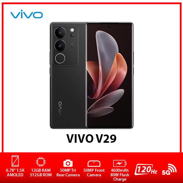Vivo V29 5g Dual Sim Octa Core Unlocked Android Mobile Phone – Black/12gb+512gb