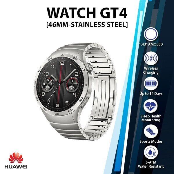 Huawei Watch Gt 4 Stainless Steel Ios Android Smartwatch (46mm, Grey, New, Au)