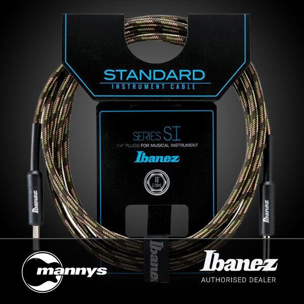 Ibanez Si20 Cgr Woven Guitar Cable W/ 2 Straight Plugs - 20ft (camo