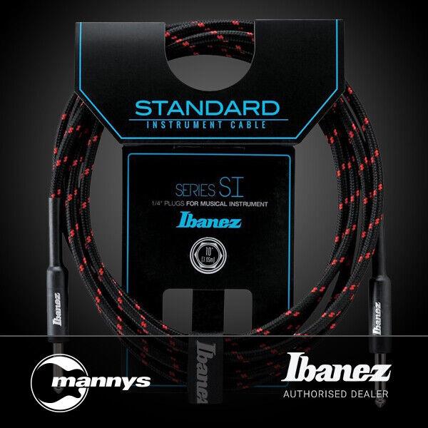 Ibanez Si10 Bw Woven Guitar Cable W/ 2 Straight Plugs - 10ft