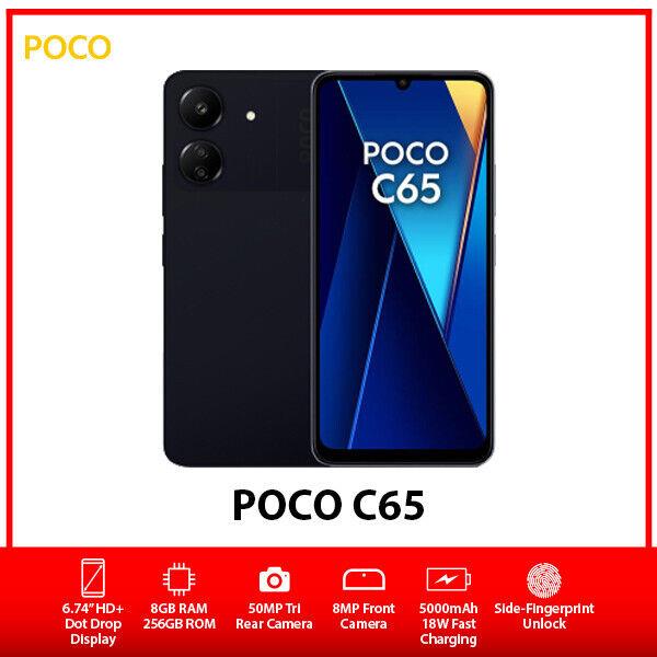 (unlocked)new Xiaomi Poco C65 Dual Sim Android Mobile Phone Au – Black/8gb+256gb