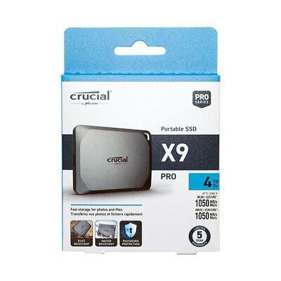 Crucial X9 Pro 4tb Usb 3.2 Gen2 Type-c Portable Ssd (1050mb/s), Ct4000x9prossd9