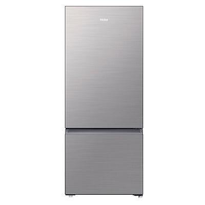 Haier Refrigerator Freezer, 70cm, 433l, Bottom Freezer, Satina Hrf420bs