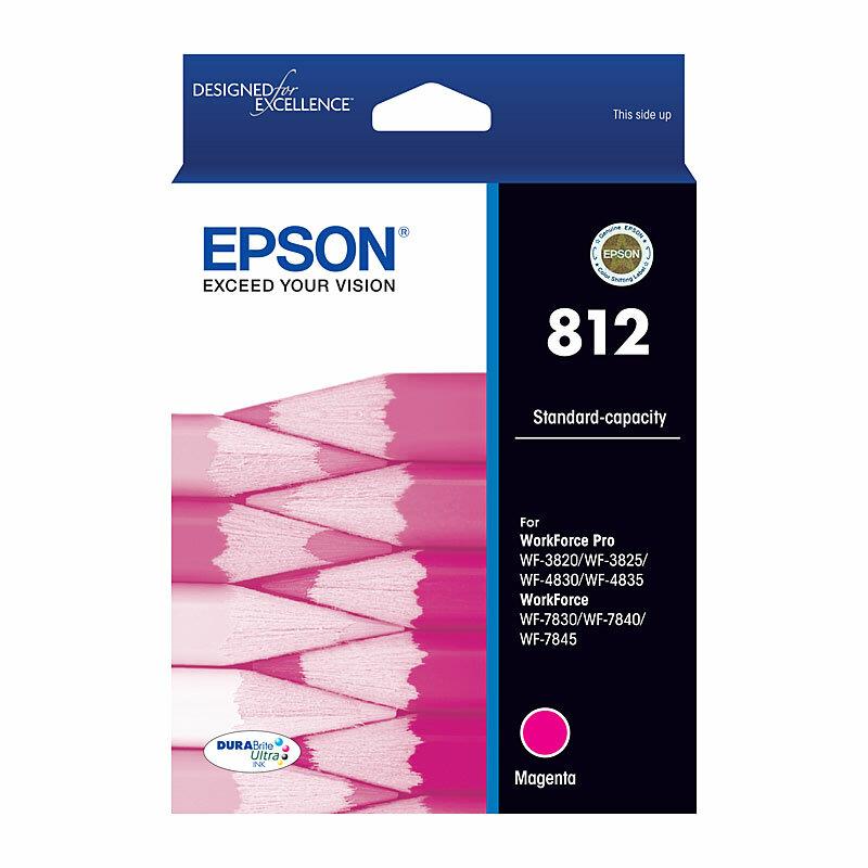 Genuine Epson 812 Magenta Ink Cartridge Magenta 300 Pages C13t05d392