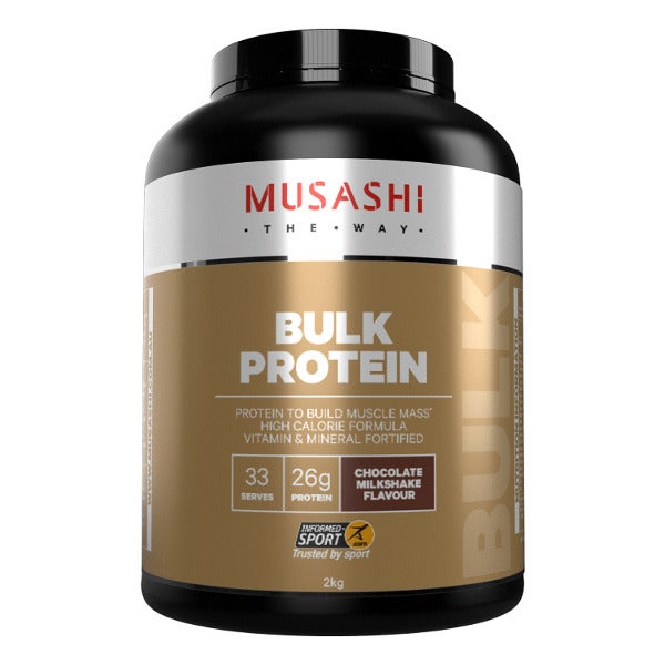 Musashi Bulk Mass Gain Protein 2kg High Calorie Formula Whey Protein