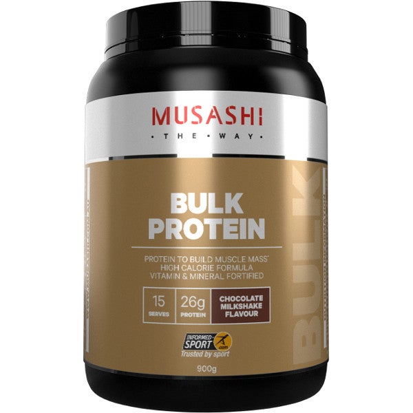 Musashi Bulk Mass Gain Protein 900g High Calorie Formula Whey Protein