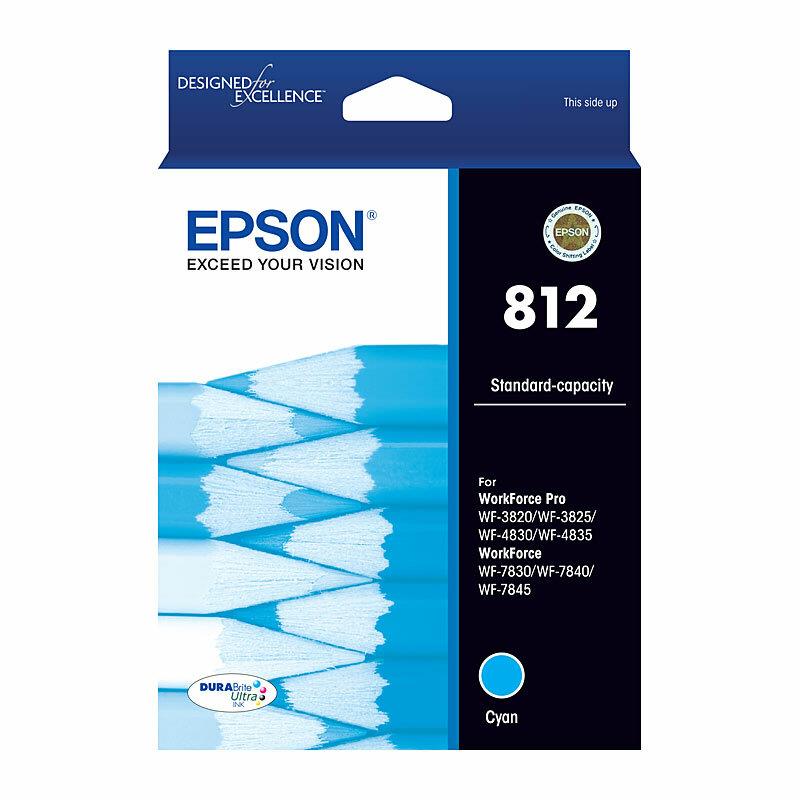Genuine Epson 812 Cyan Ink Cartridge Cyan 300 Pages C13t05d292