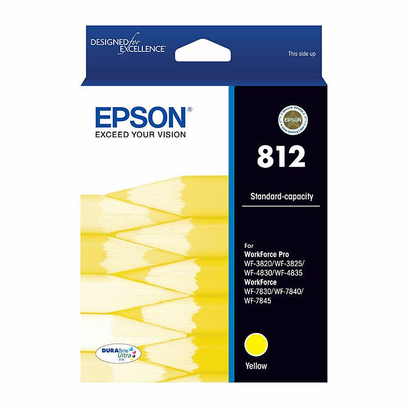 Genuine Epson 812 Yellow Ink Cartridge Yellow 300 Pages C13t05d492