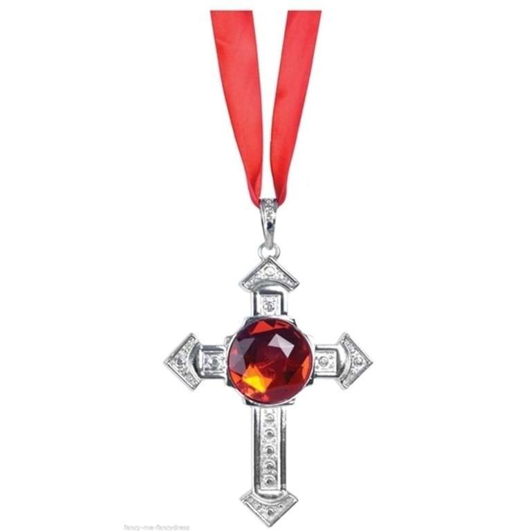 Vampire Necklace Medallion Halloween Punk Star Costume Gothic Cross