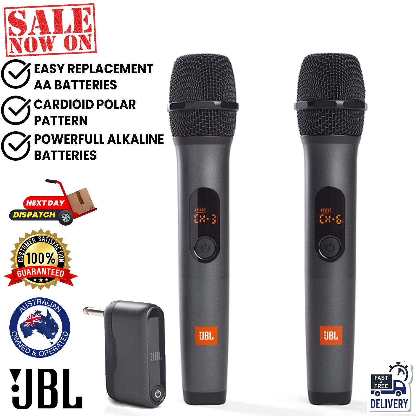 Brand Jbl Wireless Microphone Set (2 Pack) Jblwirelessmicas2 Aussie
