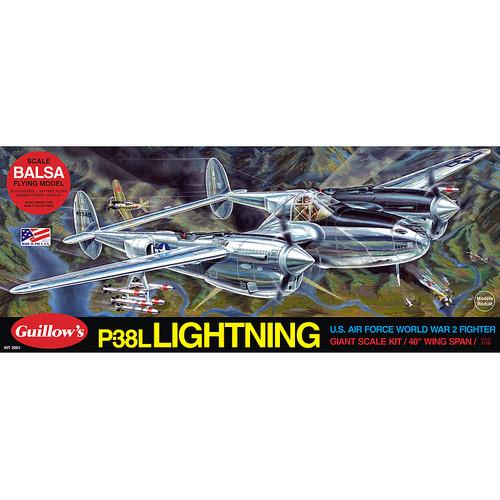Guillow's P-38 Lightning Balsa Plane Model Kit