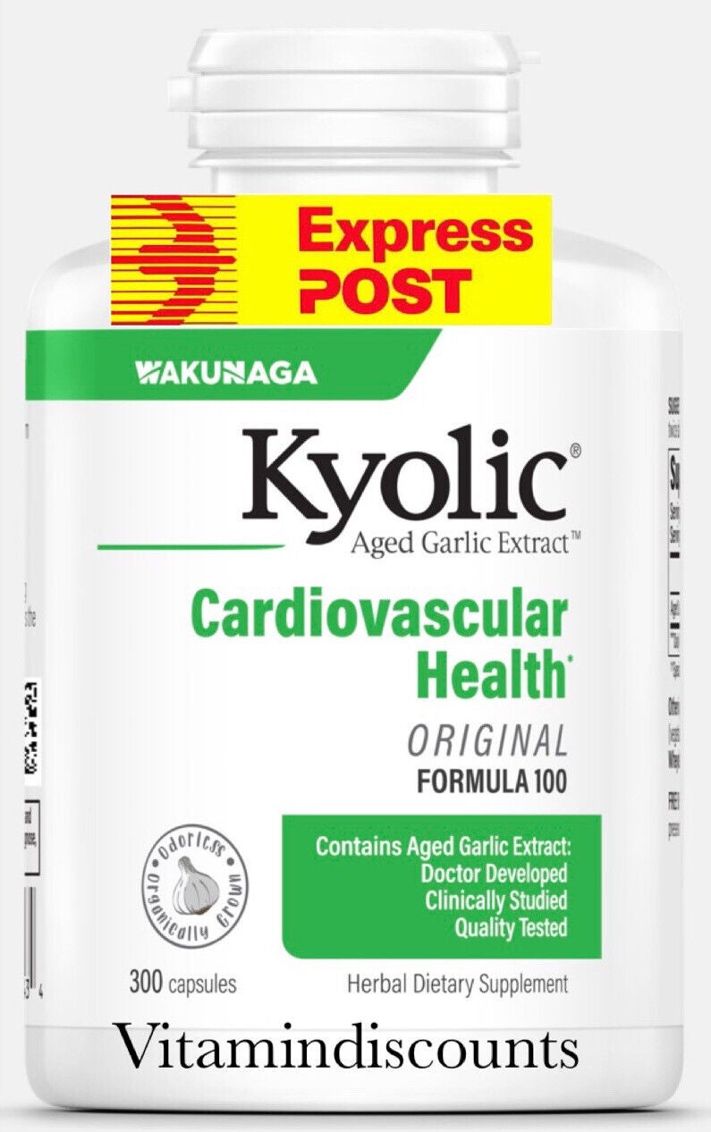 Kyolic Aged Garlic Extract Odorless Organic Capsules 300 Capsules