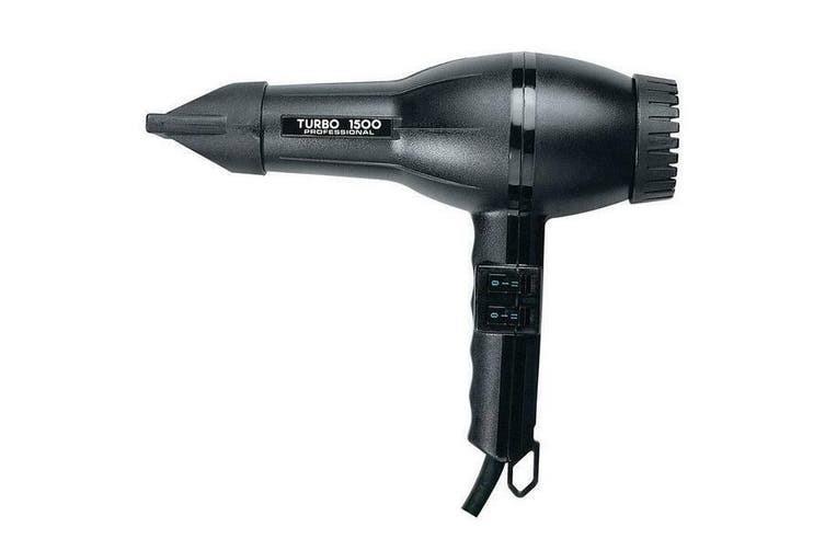 Turbo Professional 1500 Hairdryer - Black Hair Dryer