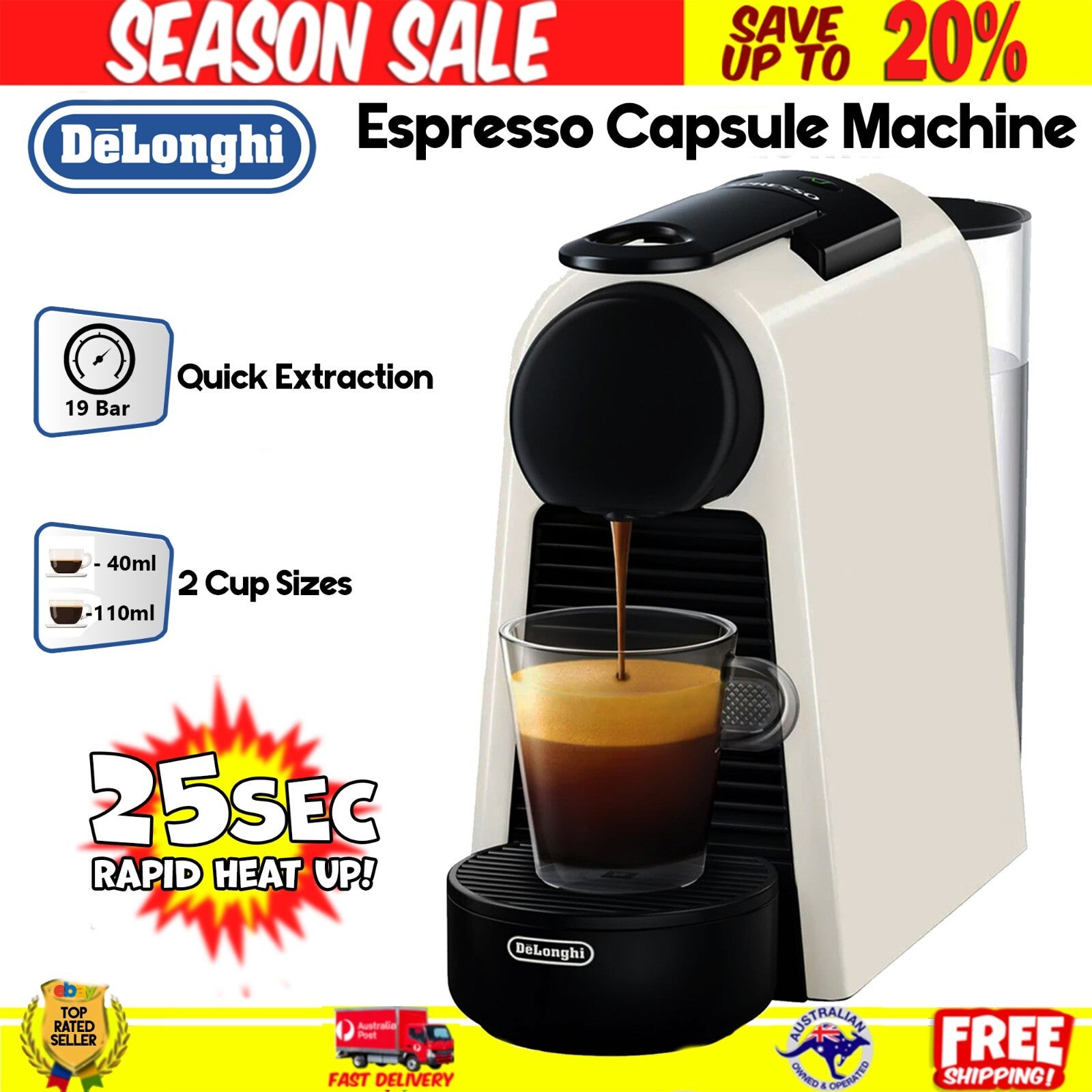 Delonghi Nespresso Essenza Mini Solo Capsule Coffee Machine Espresso