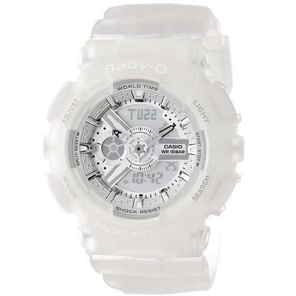 Casio Ba-110-7a2cr Women's Baby-g Silver-tone Analog-digital Display