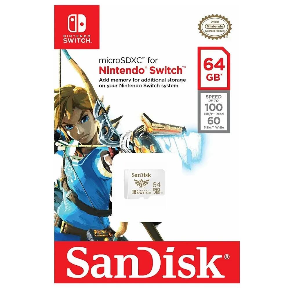 Sandisk Nintendo Switch Micro Sd 64gb Sdxc Memory Card Nintendo