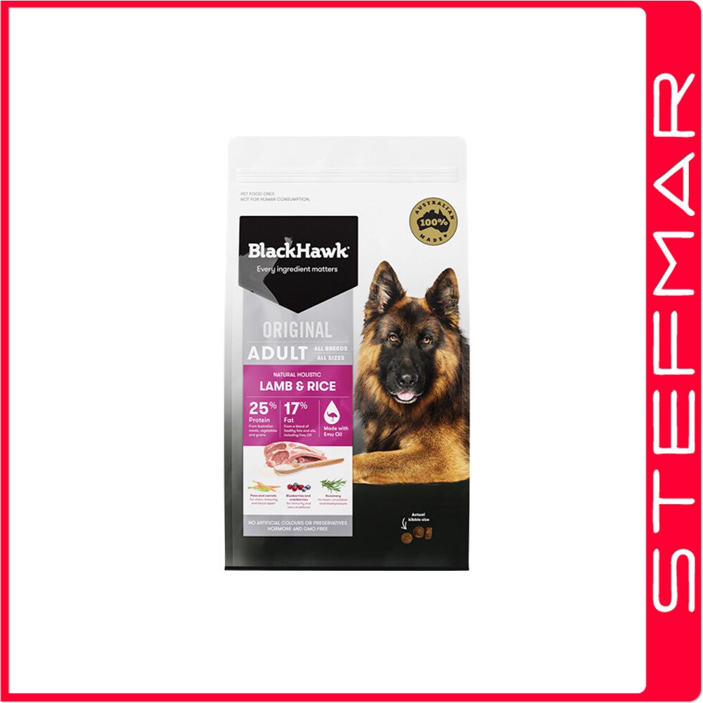 Black Hawk Dog Food Adult Lamb And Rice 20kg -syd