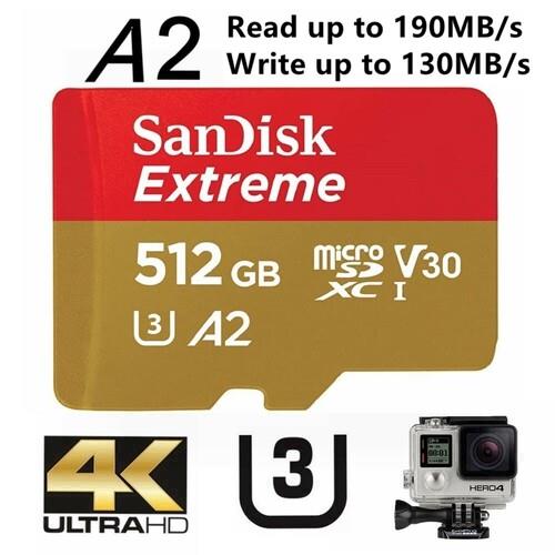 Sandisk Extreme Micro Sd 64gb 128gb 256g 1tb Memory Card Dash Action