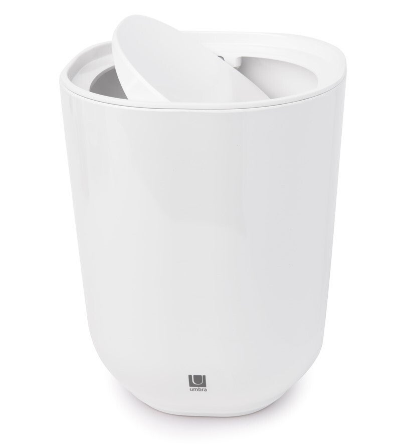 Glossy Umbra Step White Waste Bin | Bnb Supplies