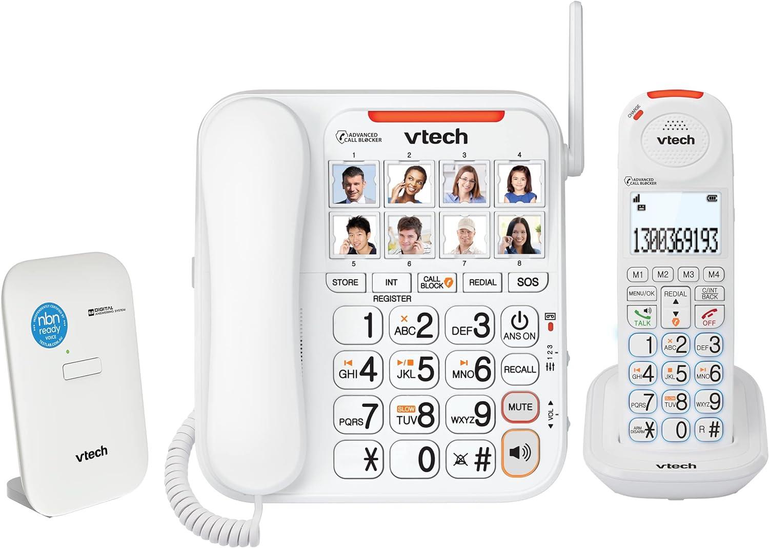 Vtech Careline Corded-cordless Bundle - Nbn Ready Phone System -