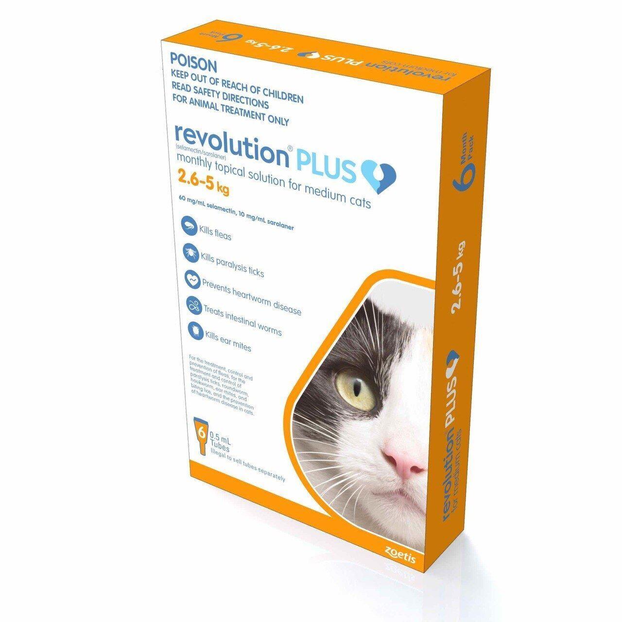 Revolution Plus For Medium Cats 2.5-5kg Orange 6 Doses
