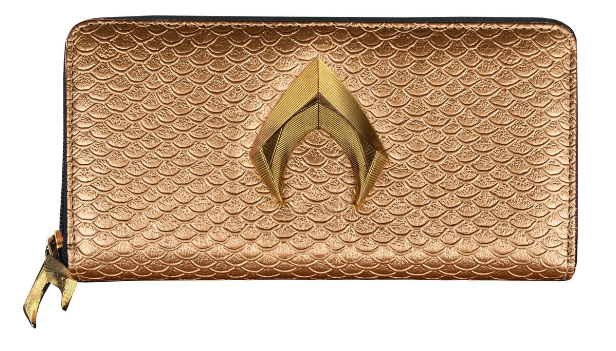 Aquaman 8” Logo Gold Scales Clutch Purse - New, With Tags