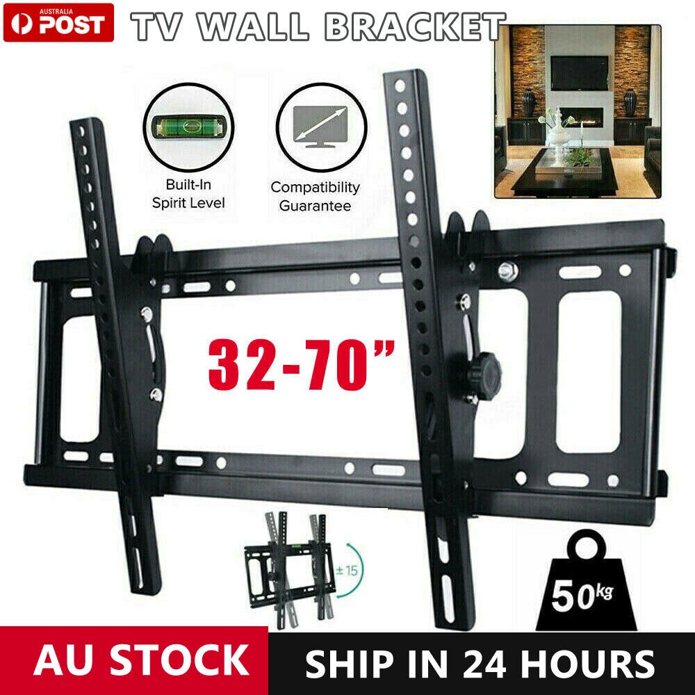 Tv Wall Mount Bracket Tilt Slim 32 40 42 47 50 55 60 62 65 70 75 Inch