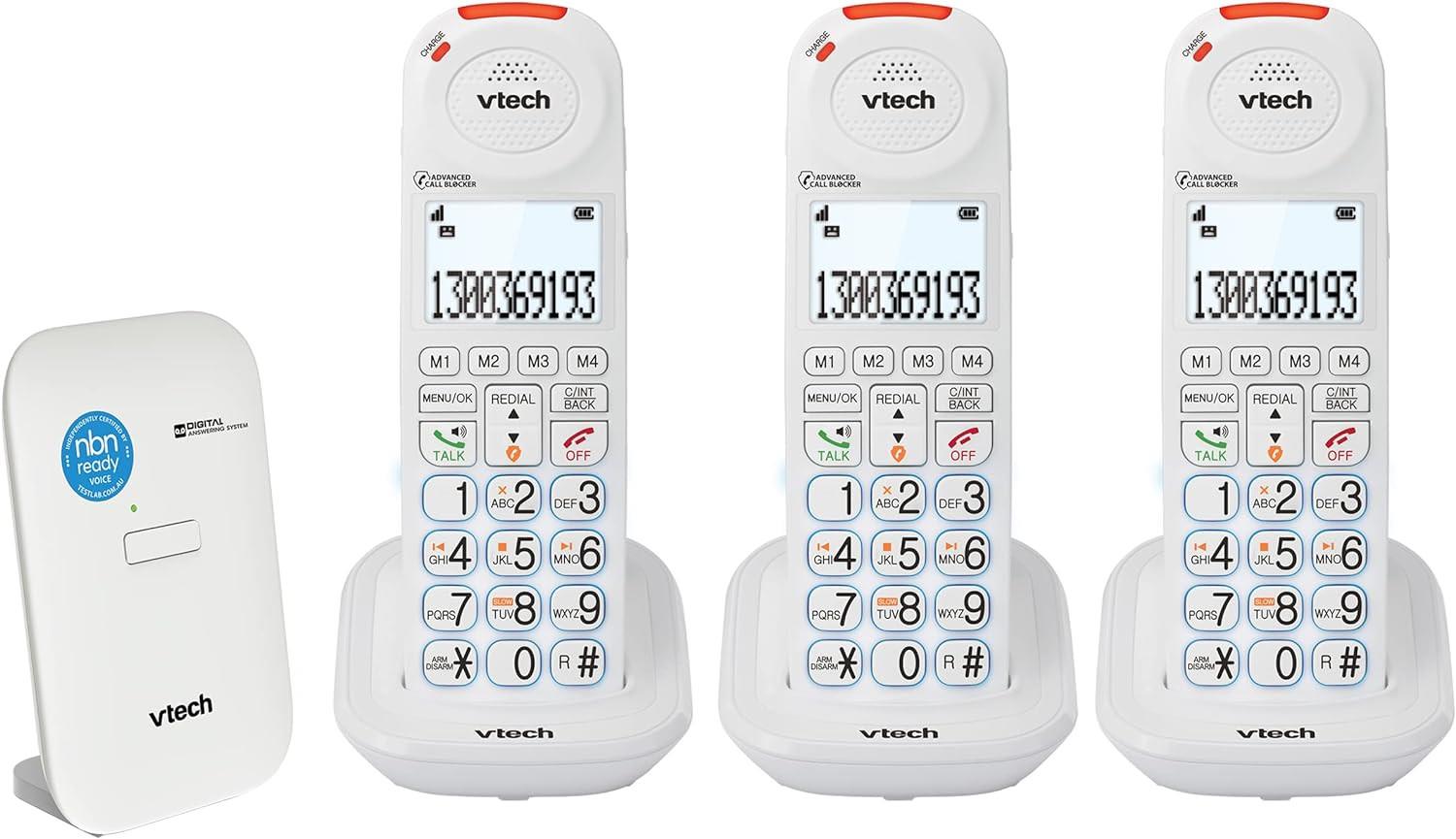Vtech Careline Cordless Bundle - Nbn Ready Phone System - 3 Handsets